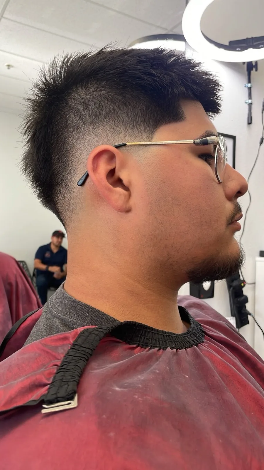 A burst fade blended into a textured top