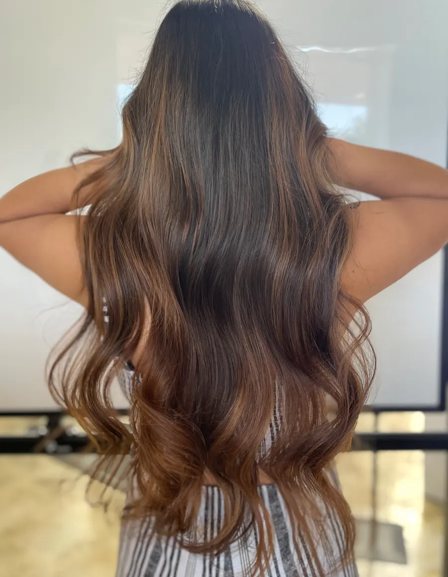 Soft caramel dimension melted through long dark waves